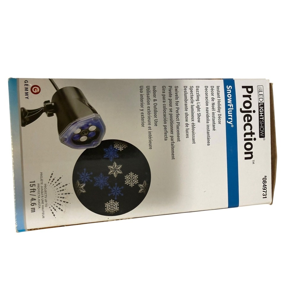 Gemmy LED Lightshow Projection SnowFlurry Blue White Snowflake Projector 0849731 - Picture 7 of 7